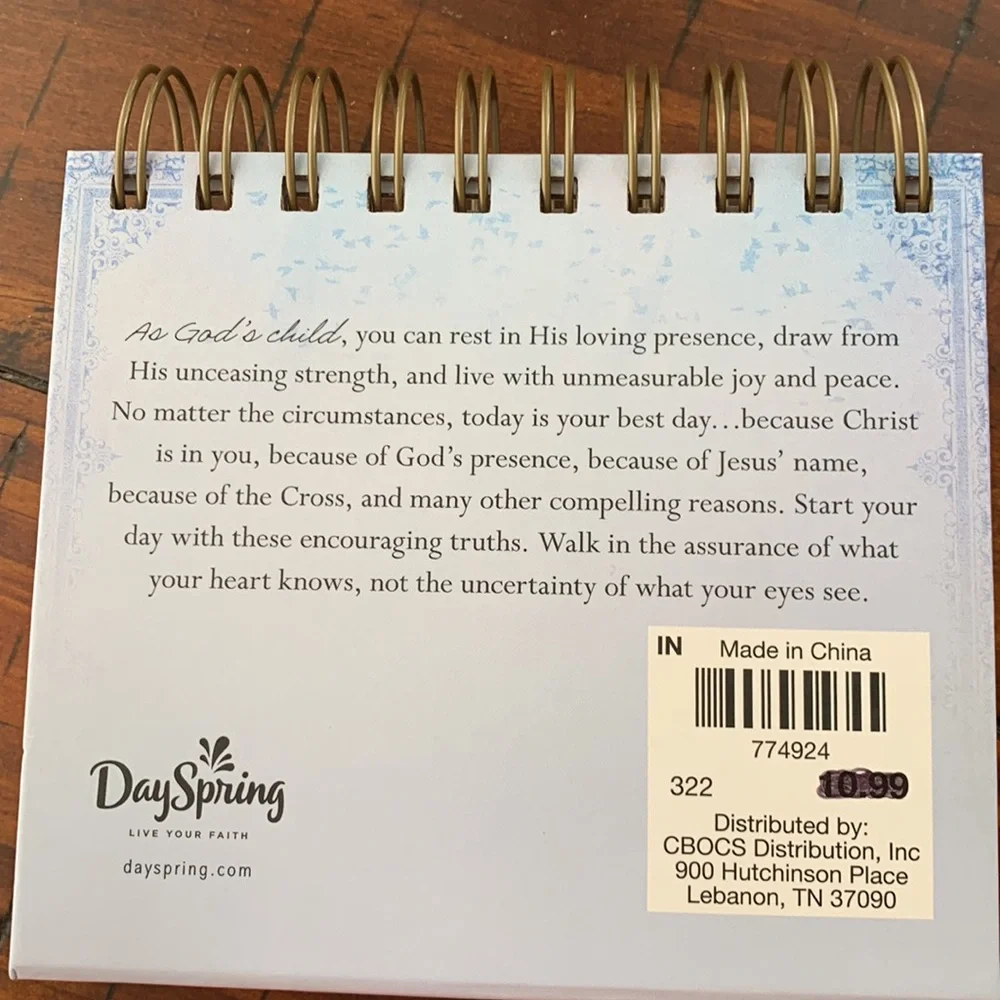 Dayspring Because of Jesus Day Calendar